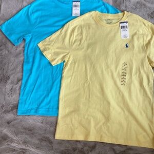 Ralph Lauren Yellow and Blue Short Sleeve Tees boys Large 14-16